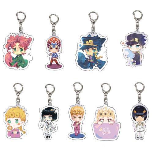 ZGCXRTO Anime Schlüsselanhänger 9 Stück Figur Keychain Set,Keychain,Manga Cosplay,Anhang,Anime Anhänger,Acryl Anhänger,Schlüsselanhänger,Cartoon Figuren Schlüsselbund für Jungen Mädchen von ZGCXRTO