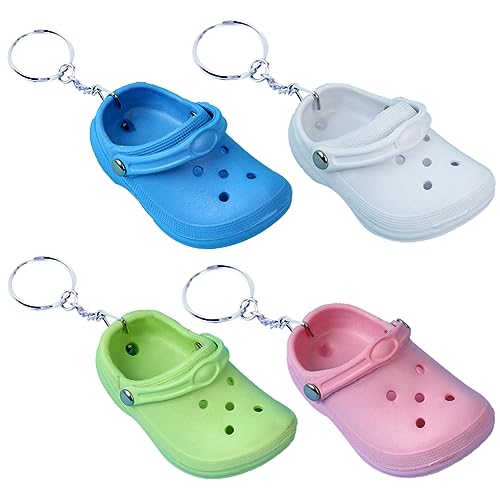 ZGCXRTO Schlüsselanhänger Schuh,4 Stück Dongdong shoe Schlüsselanhänger, Mini Schuh Schlüsselring,Tragbare Hängende Schlüsselanhänger, Zubehör Handtasche Tasche Charm Decor Schlüsselring von ZGCXRTO