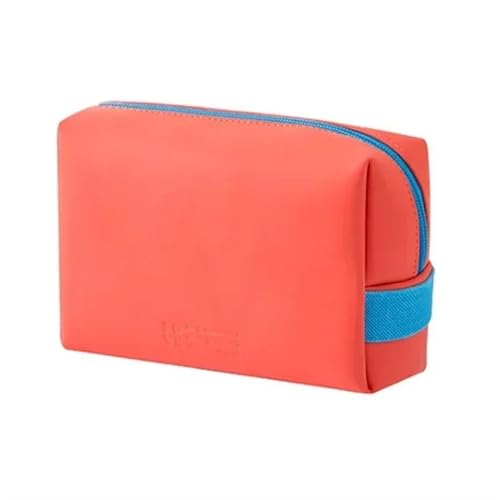 1Pcs Kosmetische Lagerung Taschen Make-Up Tasche Zipper Reise Veranstalter Make-Up Tasche wasserdichte Kulturbeutel Candy Farbe PU Frauen Hohe kapazität für Kosmetik(Red S) von ZGCrumphant