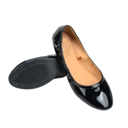 Faltbare Ballettschuhe, erhältlich in DREI Farben, perfekt for Pendeln und in der Freizeit, damit sie perfekt zu Ihren Füßen passen für Frauen(Black,38) von ZGCrumphant