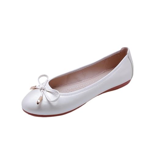 Faltbare Schuhe Damen Flats Bowtie Mokassin Round Toe Chassure Femme Roll-Up-Schuhe Ballett für Frauen(1,4.5) von ZGCrumphant