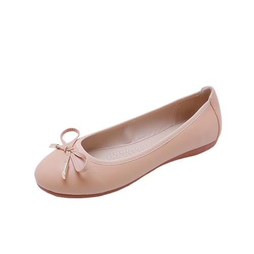 Faltbare Schuhe Damen Flats Bowtie Mokassin Round Toe Chassure Femme Roll-Up-Schuhe Ballett für Frauen(3,10) von ZGCrumphant
