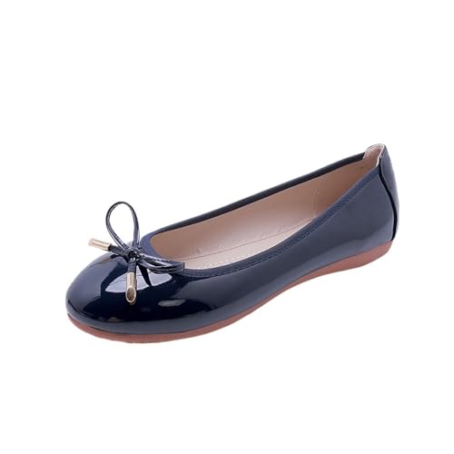Faltbare Schuhe Damen Flats Bowtie Mokassin Round Toe Chassure Femme Roll-Up-Schuhe Ballett für Frauen(8,6.5) von ZGCrumphant