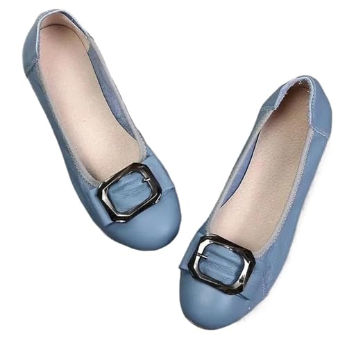 Flache Damen-SLI-on-Schuhe, Damenschuhe, Mokassins, Slip-on-Ballett-Damenschuhe für Frauen(Blue B,6.5) von ZGCrumphant