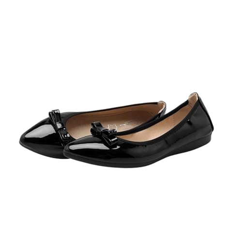 Flache Schuhe Frau Slip On Pointed Toe Frauen Faltbare Ballerinas Bequeme Schuhe mit weichen Sohlen 34-45 für Frauen(Black,35) von ZGCrumphant