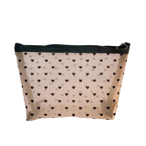 Frauen Mesh Kosmetik Tasche Reise Lagerung Make-Up Tasche Organizer Weibliche Make-Up Tasche Tragbare Kleine Große Kulturbeutel Schönheit Fall für Kosmetik(21x13x8.3cm) von ZGCrumphant