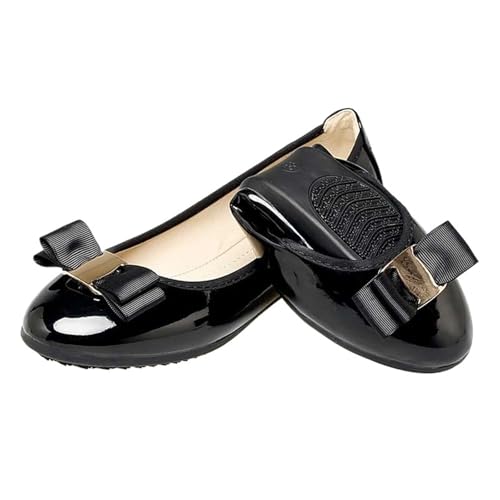 Frauen Schuhe Faltbare Ballerinas Patent PU Leder Frühling Sommer Damen Flache Schuhe Mode Müßiggänger Schuhe Frau für Frauen(2525 Black,40) von ZGCrumphant