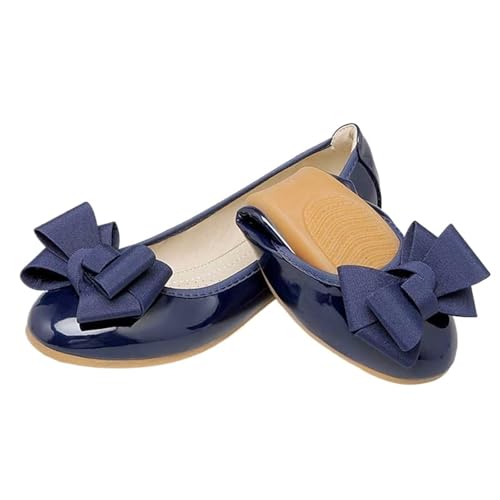 Frauen Schuhe Faltbare Ballerinas Patent PU Leder Frühling Sommer Damen Flache Schuhe Mode Müßiggänger Schuhe Frau für Frauen(2530 Blue,35) von ZGCrumphant