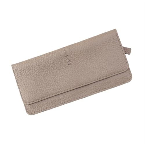 ZGCrumphant Damen Geldbörsen Aus Echtem Leder Lange Damen Mode Reißverschlusstasche Mehrfarbige Spleißen für Damen(Gray) von ZGCrumphant