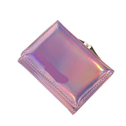 ZGCrumphant Damen Geldbörsen Damen PU Leder Geldbörsen Kurze Hasp Geldbörse for Frauen Kleine Geldtasche Münzbörse Kartenhalter Clutch für Damen(Pink) von ZGCrumphant