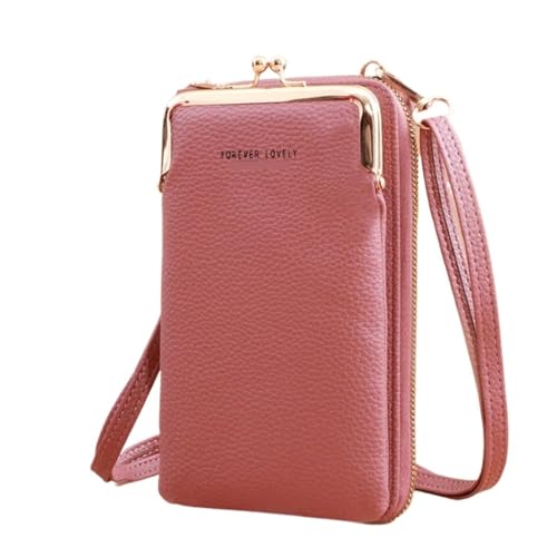 ZGCrumphant Damen Kleine Geldbörse Umhängetasche Taschen Mini Mattes Leder Schulter Messenger Bag Clutch Handytasche Geldbörse Handtasche für Damen(Deep pink) von ZGCrumphant