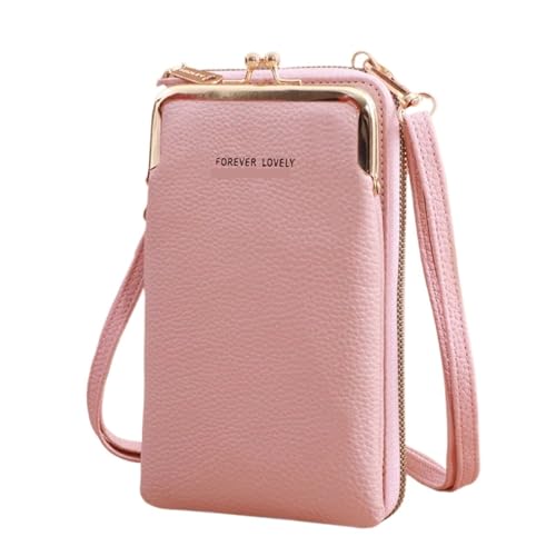 ZGCrumphant Damen Kleine Geldbörse Umhängetasche Taschen Mini Mattes Leder Schulter Messenger Bag Clutch Handytasche Geldbörse Handtasche für Damen(Pink) von ZGCrumphant