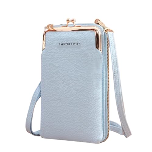 ZGCrumphant Damen Kleine Geldbörse Umhängetasche Taschen Mini Mattes Leder Schulter Messenger Bag Clutch Handytasche Geldbörse Handtasche für Damen(Sky Blue) von ZGCrumphant