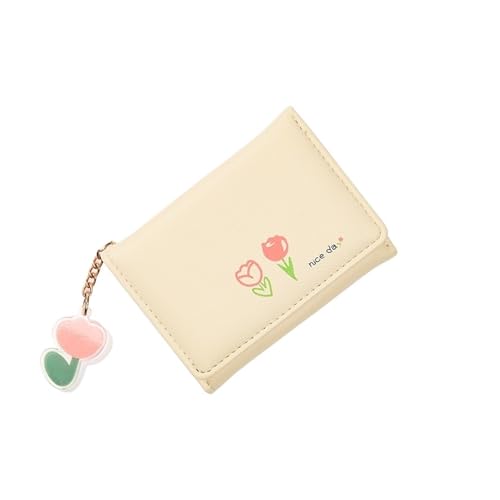 ZGCrumphant Frauen Kurze Brieftasche Dünne Niedlichen Cartoon Bär Damen Kleine Brieftasche Student DREI-Falten Brieftasche Weibliche Mode Kurze Geldbörse für Damen(Yellow2) von ZGCrumphant