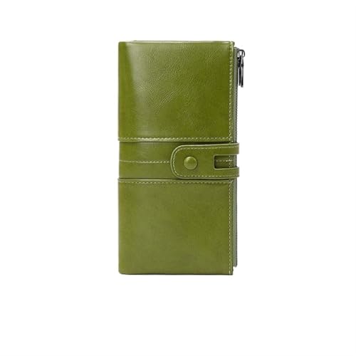 ZGCrumphant Lange Geldbörse for Damen aus PU-Leder mit Mehreren Kartenfächern, Münzgeldbörse mit Reißverschluss, Mobile Geldbörse für Damen(Green) von ZGCrumphant