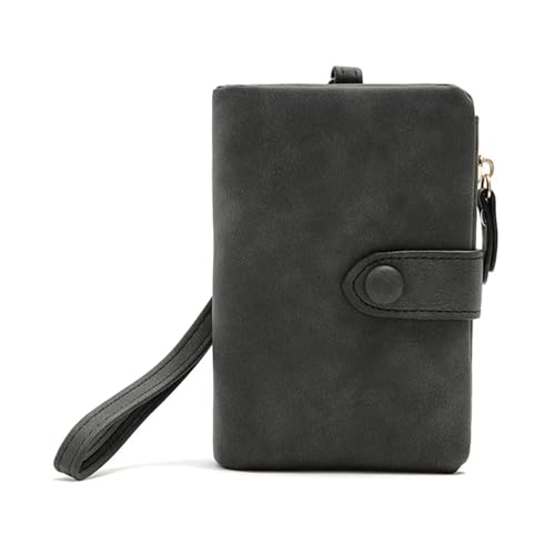 ZGCrumphant Leder Frauen Geldbörsen Münzfach Haspe Kartenhalter Geldbeutel Casual Lange Damen Clutch für Damen(Black) von ZGCrumphant