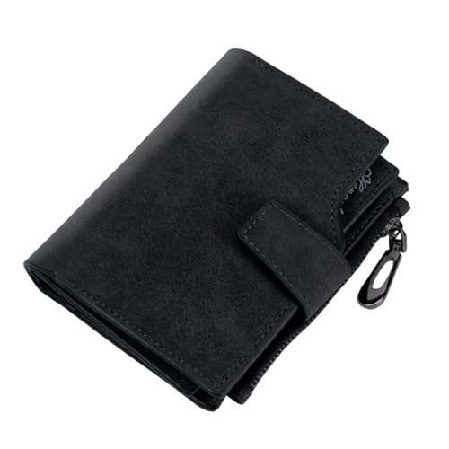 ZGCrumphant Leder Frauen Geldbörsen Münzfach Haspe Kartenhalter Geldbeutel Casual Lange Damen Clutch für Damen(Black B) von ZGCrumphant