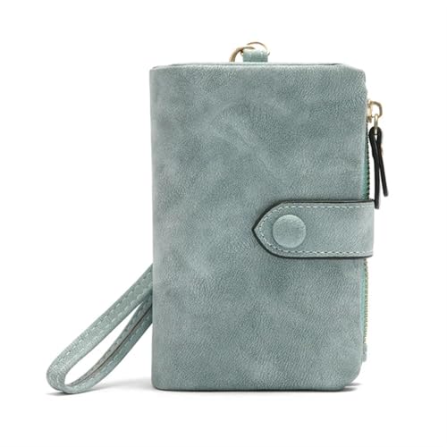 ZGCrumphant Leder Frauen Geldbörsen Münzfach Haspe Kartenhalter Geldbeutel Casual Lange Damen Clutch für Damen(Blue) von ZGCrumphant