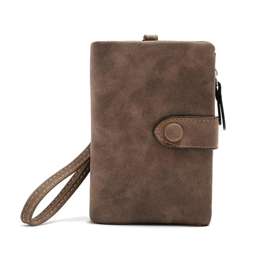 ZGCrumphant Leder Frauen Geldbörsen Münzfach Haspe Kartenhalter Geldbeutel Casual Lange Damen Clutch für Damen(Coffee) von ZGCrumphant