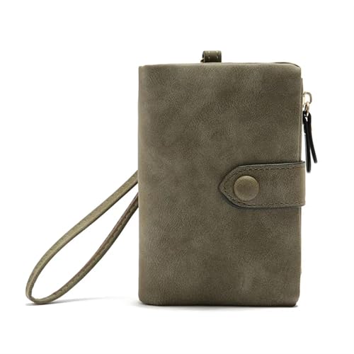 ZGCrumphant Leder Frauen Geldbörsen Münzfach Haspe Kartenhalter Geldbeutel Casual Lange Damen Clutch für Damen(Dark Green) von ZGCrumphant