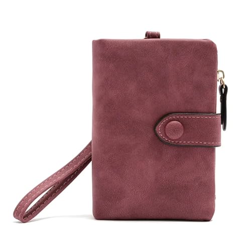 ZGCrumphant Leder Frauen Geldbörsen Münzfach Haspe Kartenhalter Geldbeutel Casual Lange Damen Clutch für Damen(Fuchsia) von ZGCrumphant