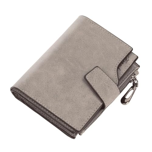 ZGCrumphant Leder Frauen Geldbörsen Münzfach Haspe Kartenhalter Geldbeutel Casual Lange Damen Clutch für Damen(Gray B) von ZGCrumphant
