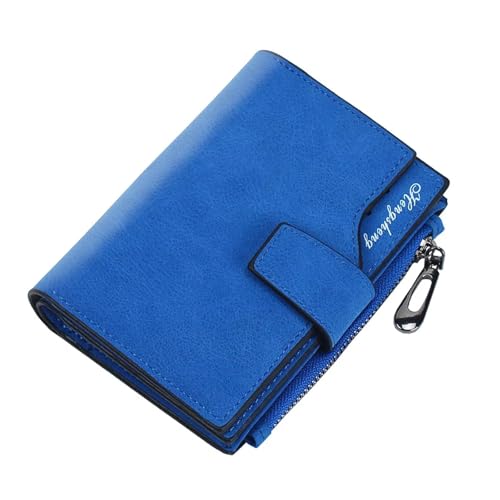 ZGCrumphant Leder Frauen Geldbörsen Münzfach Haspe Kartenhalter Geldbeutel Casual Lange Damen Clutch für Damen(Light Blue) von ZGCrumphant