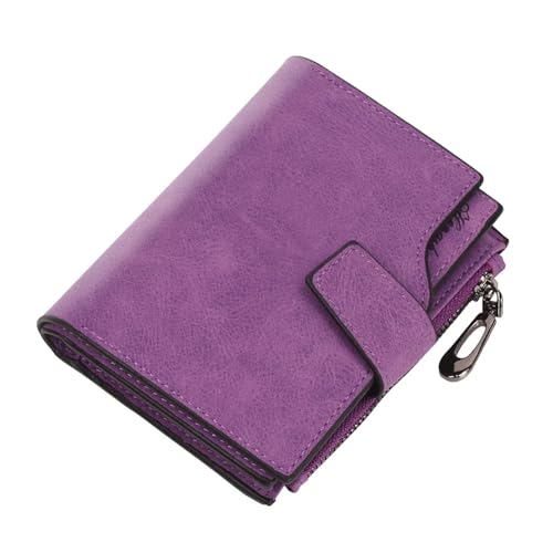 ZGCrumphant Leder Frauen Geldbörsen Münzfach Haspe Kartenhalter Geldbeutel Casual Lange Damen Clutch für Damen(Purple) von ZGCrumphant