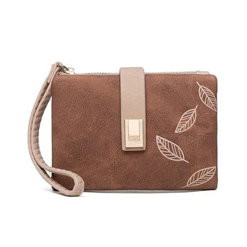 ZGCrumphant Matte Pu Leder Frauen Brieftasche Kleine Zipper Geldbörse Kurze Damen Brieftasche Frauen Geldbörse Weiblichen Münzfach Karte für Damen(Brown) von ZGCrumphant