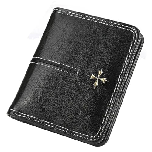 ZGCrumphant Mini Frauen Brieftaschen Mode Kleine Brieftaschen Zipper PU Leder Weibliche Geldbörse Karte Halter Brieftasche für Damen(Black) von ZGCrumphant