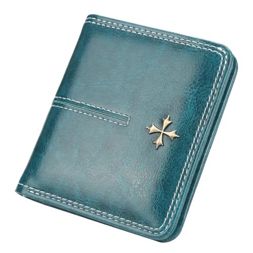 ZGCrumphant Mini Frauen Brieftaschen Mode Kleine Brieftaschen Zipper PU Leder Weibliche Geldbörse Karte Halter Brieftasche für Damen(Blue) von ZGCrumphant