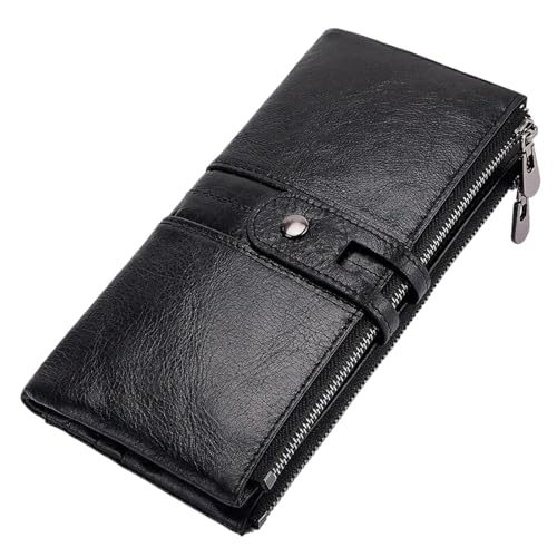 ZGCrumphant Mode Frauen Brieftasche Leder Lange Brieftaschen Rot Münze Geldbörse Karte Halter Handtasche for Damen für Damen(Black) von ZGCrumphant