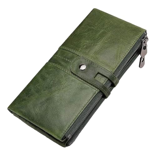ZGCrumphant Mode Frauen Brieftasche Leder Lange Brieftaschen Rot Münze Geldbörse Karte Halter Handtasche for Damen für Damen(Green) von ZGCrumphant