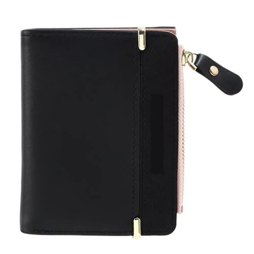 ZGCrumphant Mode Frauen Geldbörse Mini Kupplung Kurze Brieftasche Karte Halter Weibliche Haspe Mini Kupplung for Mädchen Münzgeldbörse Kleine Brieftasche für Damen(Black) von ZGCrumphant
