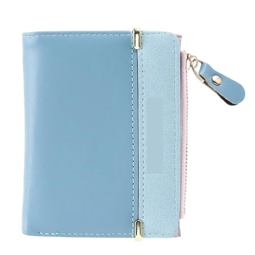 ZGCrumphant Mode Frauen Geldbörse Mini Kupplung Kurze Brieftasche Karte Halter Weibliche Haspe Mini Kupplung for Mädchen Münzgeldbörse Kleine Brieftasche für Damen(Blue) von ZGCrumphant