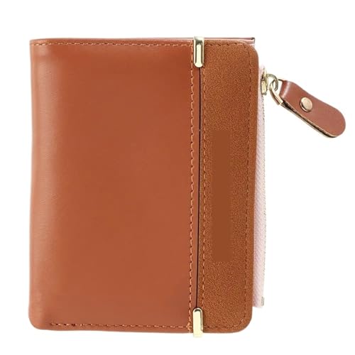 ZGCrumphant Mode Frauen Geldbörse Mini Kupplung Kurze Brieftasche Karte Halter Weibliche Haspe Mini Kupplung for Mädchen Münzgeldbörse Kleine Brieftasche für Damen(Brown) von ZGCrumphant