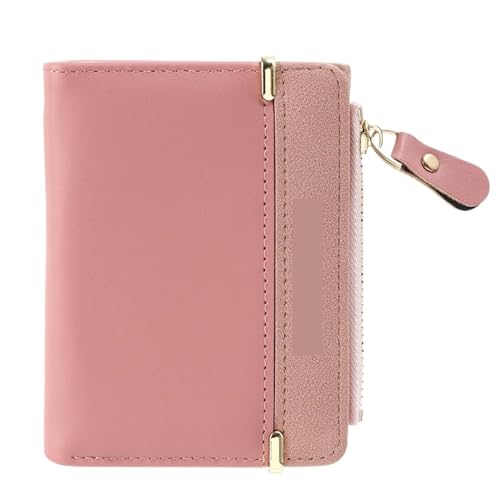 ZGCrumphant Mode Frauen Geldbörse Mini Kupplung Kurze Brieftasche Karte Halter Weibliche Haspe Mini Kupplung for Mädchen Münzgeldbörse Kleine Brieftasche für Damen(Dark pink) von ZGCrumphant