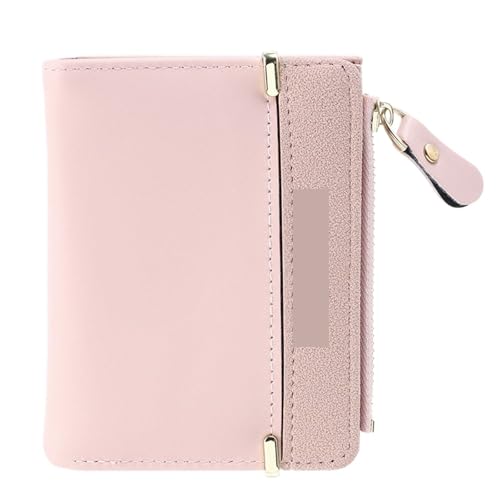 ZGCrumphant Mode Frauen Geldbörse Mini Kupplung Kurze Brieftasche Karte Halter Weibliche Haspe Mini Kupplung for Mädchen Münzgeldbörse Kleine Brieftasche für Damen(Light pink) von ZGCrumphant