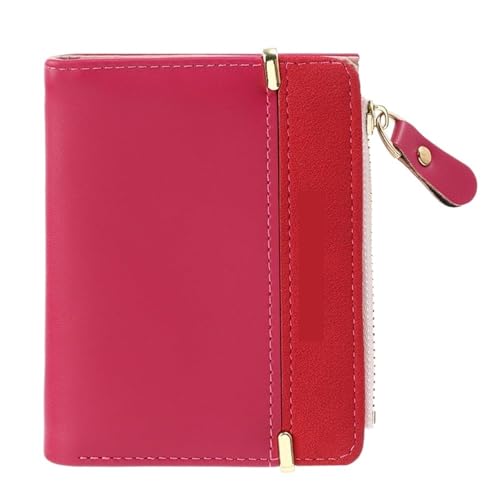 ZGCrumphant Mode Frauen Geldbörse Mini Kupplung Kurze Brieftasche Karte Halter Weibliche Haspe Mini Kupplung for Mädchen Münzgeldbörse Kleine Brieftasche für Damen(Rose red) von ZGCrumphant