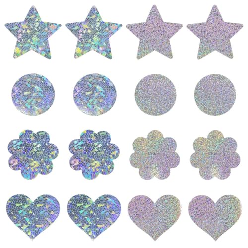 8 Paar Brustpflaster, Laser-Pailletten-Brustpflaster, Unsichtbare Selbstklebende Brustpflaster, Push-Up-Lifting-Brustpflaster, Anti-Bump-Brustwarzenpflaster, Verschiedene Arten Von Brustpolstern von ZGDEIWGF