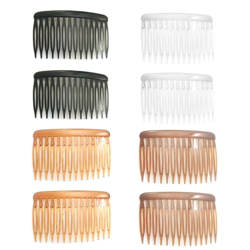 8 Stück Damen Haarkamm Feinzahn Clip-On Haarkamm 14 Zähne Kunststoff Haarkamm Französischer Seitenkamm Twist Haarkamm Haarstyling Zubehör von ZGDEIWGF