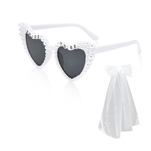 ZGDEIWGF 1 Brille, 1 Weiße Haarnadel, Weiße Brautsonnenbrille, Perlensonnenbrille, Junggesellenabschiedsbrautsonnenbrille ZGDEIWGF 1 Brille, 1 Weiße Haarnadel, Weiße Brautsonnenbrille, Perlensonnenbrille, Junggesellenabschiedsbrautsonnenbrille von ZGDEIWGF