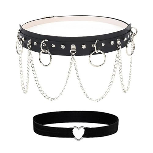 ZGDEIWGF 1 Punk-Kettengürtel, 1 Love-Beinriemen, Personalisierter Modegürtel, Kreativer Damengürtel, Mädchenschmuckdekoration von ZGDEIWGF
