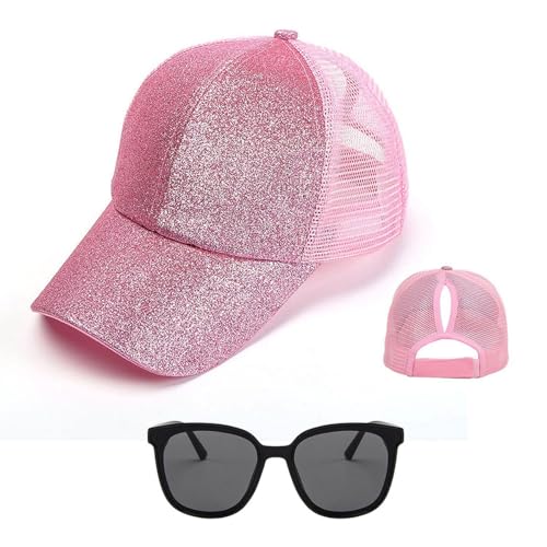 ZGDEIWGF 1 Stück Rosa Baseballmütze, 1 Stück Sonnenbrille, Atmungsaktiver Damenhut, Paillettenmütze, Sonnenhut Im Freien ZGDEIWGF 1 Stück Rosa Baseballmütze, 1 Stück Sonnenbrille, Atmungsaktiver Damenhut, Paillettenmütze, Sonnenhut Im Freien von ZGDEIWGF