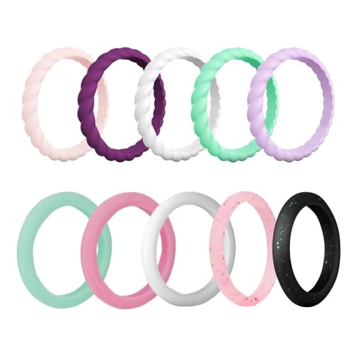 ZGDEIWGF 10 Stück Silikonringe, Bunte Ringe, Sportringe, Moderinge, Einfache Stilringe, Damenringe, Bekleidungszubehör ZGDEIWGF 10 Stück Silikonringe, Bunte Ringe, Sportringe, Moderinge, Einfache Stilringe, Damenringe, Bekleidungszubehör von ZGDEIWGF