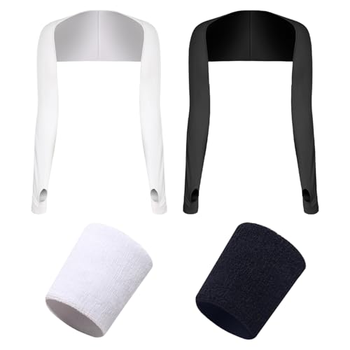 ZGDEIWGF 2 Stück Schal-Ärmel, 2 Stück Handgelenkschützer, Integrierte Schal-Ärmel, Sonnenschutz-Ärmel, Schal-Arm-Ärmel Aus Eisseide, Atmungsaktive Und Kühle Arm-Ärmel, Sommer-Sonnenschutz-Ärmel von ZGDEIWGF
