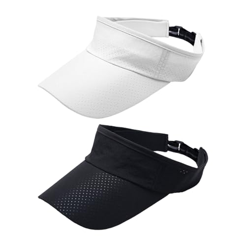 ZGDEIWGF 2 Stück Sport-Sonnenhut, Atmungsaktiver Hohler Zylinder, Schnell Trocknende Mesh-Baseballkappe, Sonnenhut Mit Breiter Krempe, Damen-Pferdeschwanz-Baseballkappe, Verstellbarer Sonnenschutzhut von ZGDEIWGF