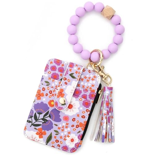 ZGFHLI Women's Boho Beaded Wallet,Womens Boho Style Beaded and Tassel Wristlet Keychain Wallet Bracelet Keychain Wallet for Women,1 von ZGFHLI