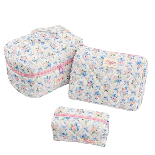 3er Set Kosmetiktasche Damen Kulturbeutel Damen Aesthetic Stuff clean Girl Make up Bag MultifunktionalerFlauschige Kosmetiktasche Mit GroBer Kapazität (F) von ZGHQHCDRH