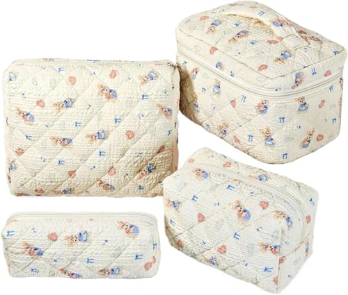 4pcs Damen Make up Tasche Kosmetiktasche groß Set Multifunktional Schminktäschchen Aesthetic Stuff cleangirl Make up Tasche mit ReiBverschluss, Organizer Tasche (E) von ZGHQHCDRH